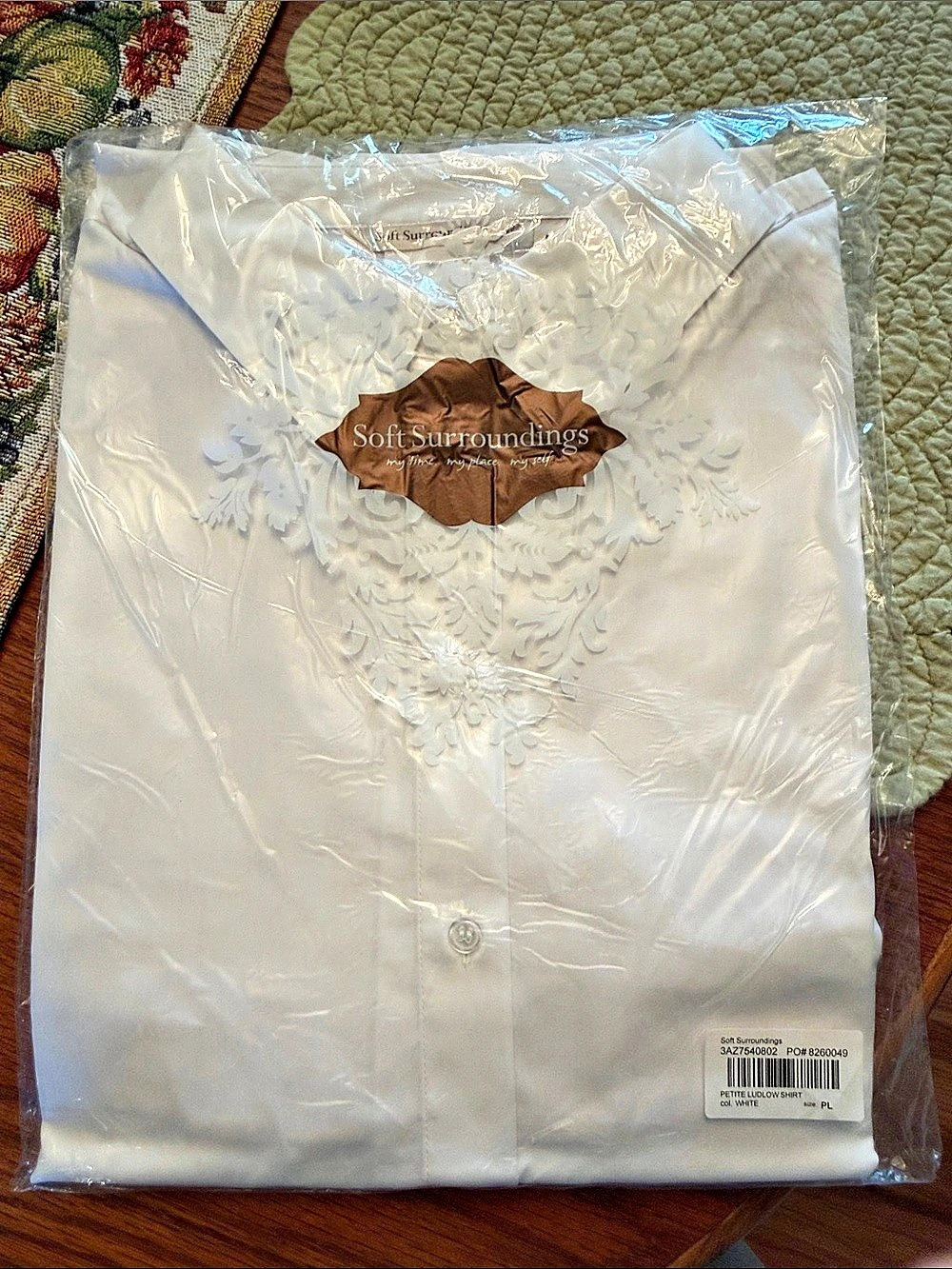 Soft Surroundings Petite Ludlow Shirt White Cotton Button Down Shirt Size PL NWT